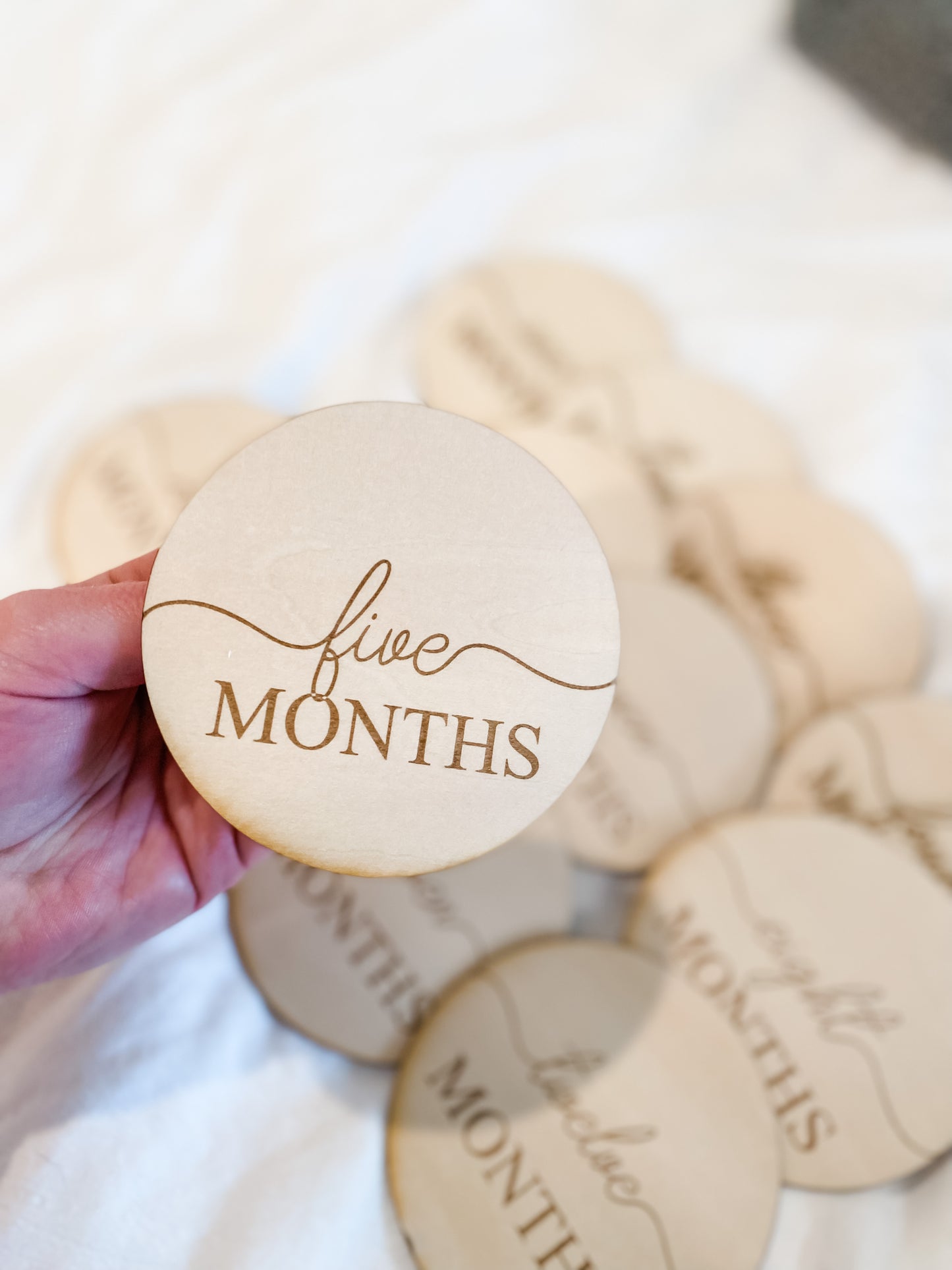 Standard Wooden Monthly Milestones for Baby