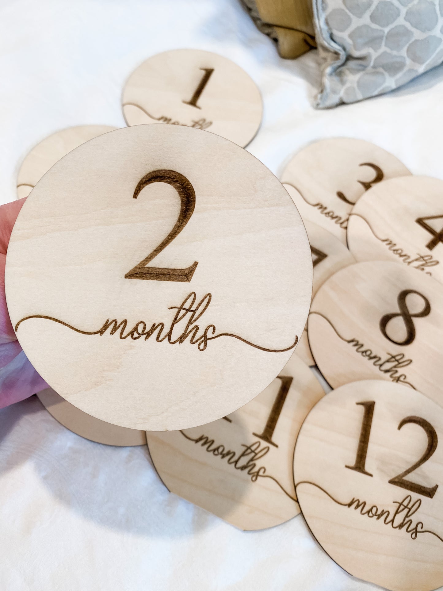 Standard Wooden Monthly Milestones for Baby