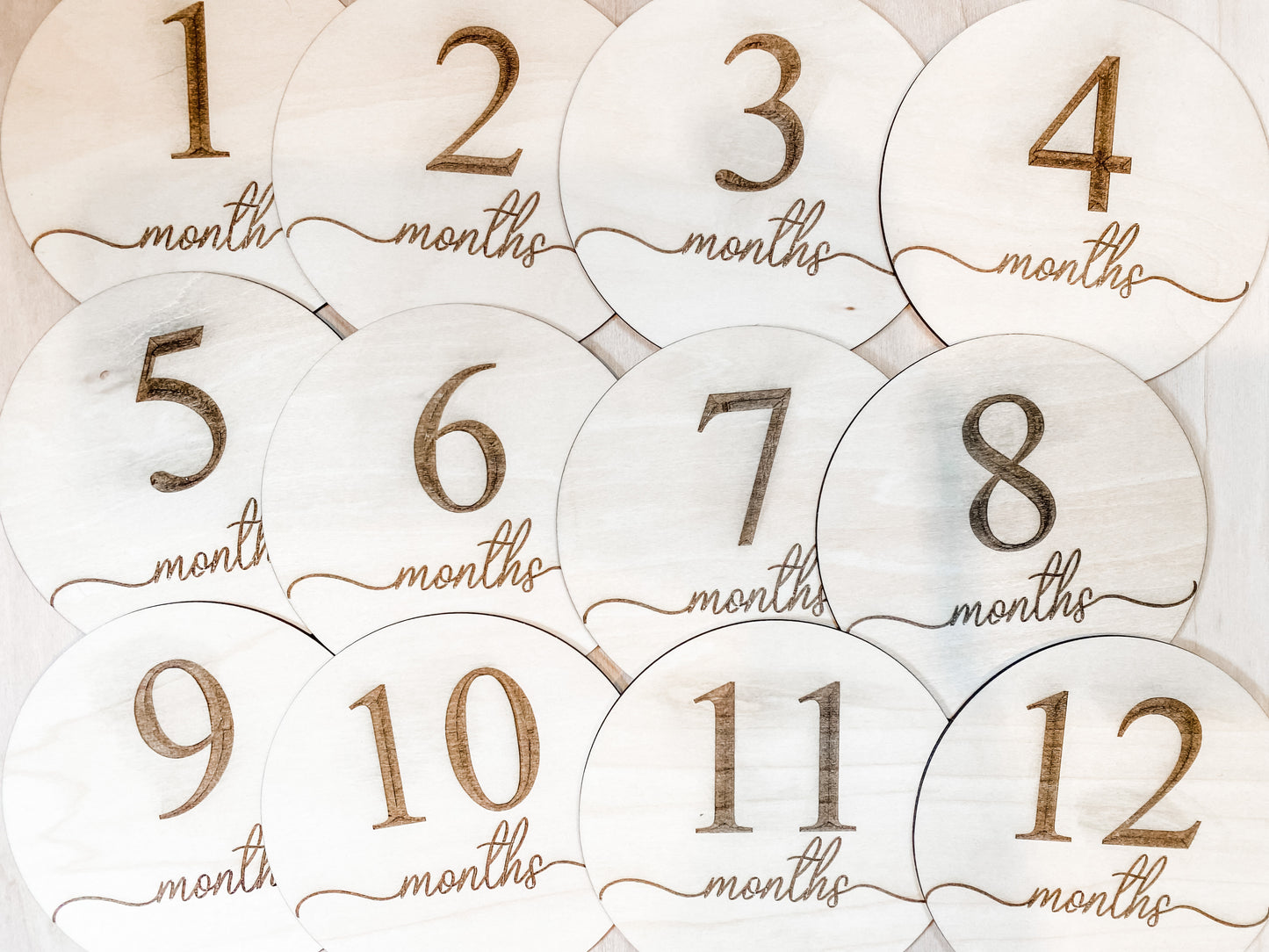 Standard Wooden Monthly Milestones for Baby
